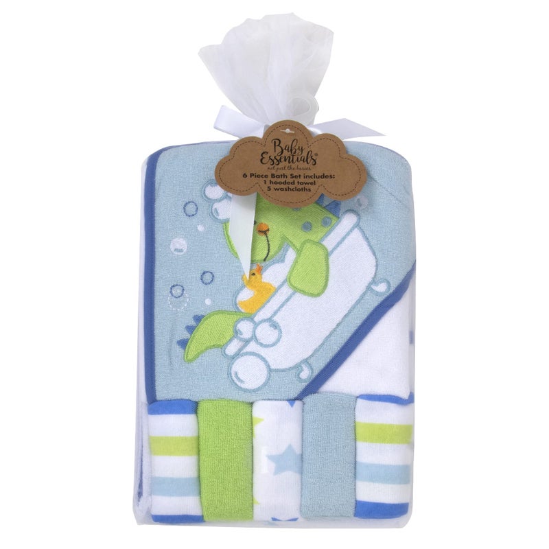 Baby Essentials Baby Hooded Towel and Washcloth Set for Infants, Boys and Girls 6-12 Months (Refreshed Rex) - Image 5