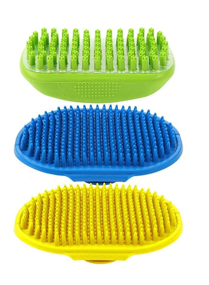 Y&D Pet Bath Massage Brush Grooming Tool for Shampooing and Massaging Dogs Cats with Short or Long Hair - Soft Rubber Bristles Gently Removes Loose  - Image 1