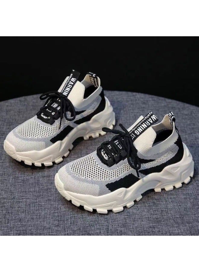 New Korean Style Casual Ultra-light Women's Shoes Dad's Shoes Women's Shoes Flywoven Mesh Shoes Summer Breathable Sports Shoes