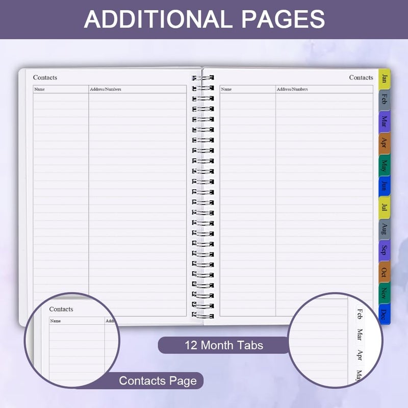 Nokingo 2026 Planner - Weekly & Monthly Planner Runs Jan 2026 to Dec 2026, 6.25" x 8.25", 12 Monthly Tabs, 14 Notes Pages, Inner Pocket, Flexible Cover with Twin-Wire Binding, Planners 2026 (Purple, 6.25" x 8.25") - Image 5