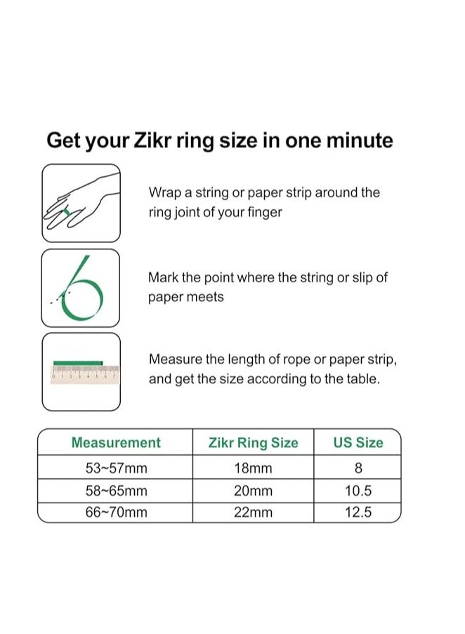 iQIBLA Smart Tasbih Zikr Aluminium Ring - Black - 18mm - Image 2