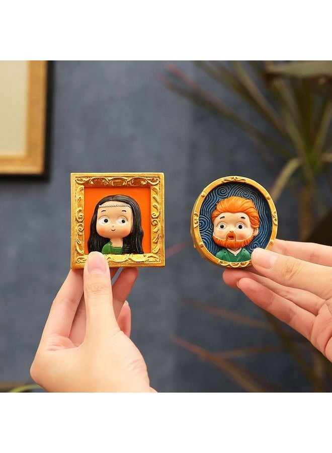 هومستر [5 قطع مغنطيس] 5 قطع مغنطيس مصنوع من فن الراتنج بورتريه ثلاجة مغنطيس مصنوع من ثلاجة بلاستيكية مزخرفة مستديرة مغنطيس مخصص لإكسسوارات المطبخ، أشخاص مصغرين ظريفين وتصميمات الوجه - Image 3