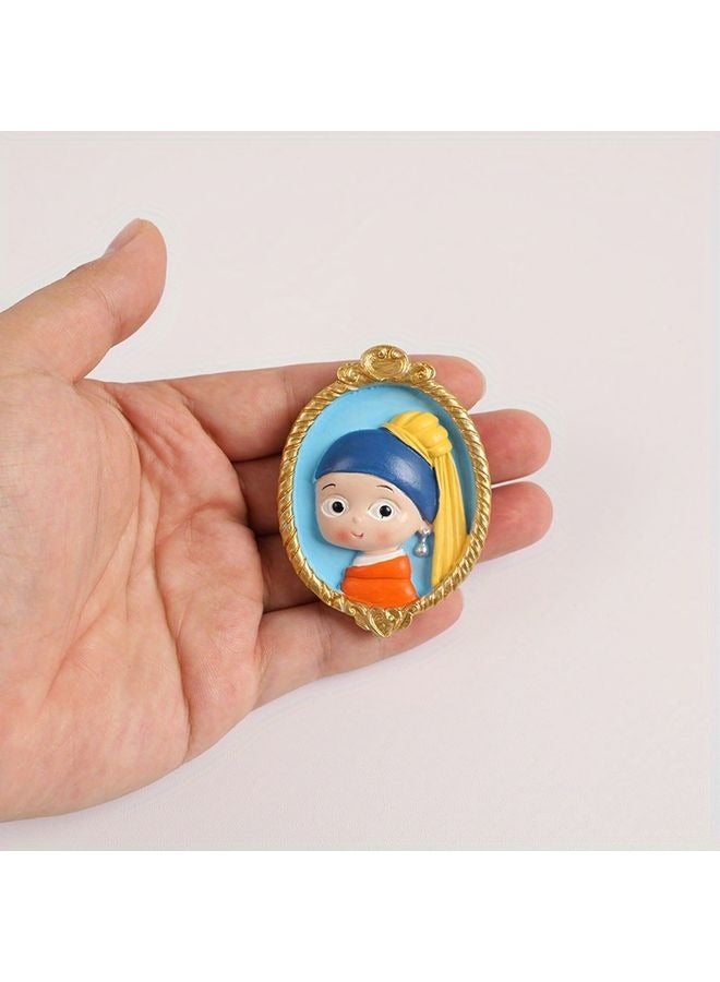 هومستر [5 قطع مغنطيس] 5 قطع مغنطيس مصنوع من فن الراتنج بورتريه ثلاجة مغنطيس مصنوع من ثلاجة بلاستيكية مزخرفة مستديرة مغنطيس مخصص لإكسسوارات المطبخ، أشخاص مصغرين ظريفين وتصميمات الوجه - Image 4