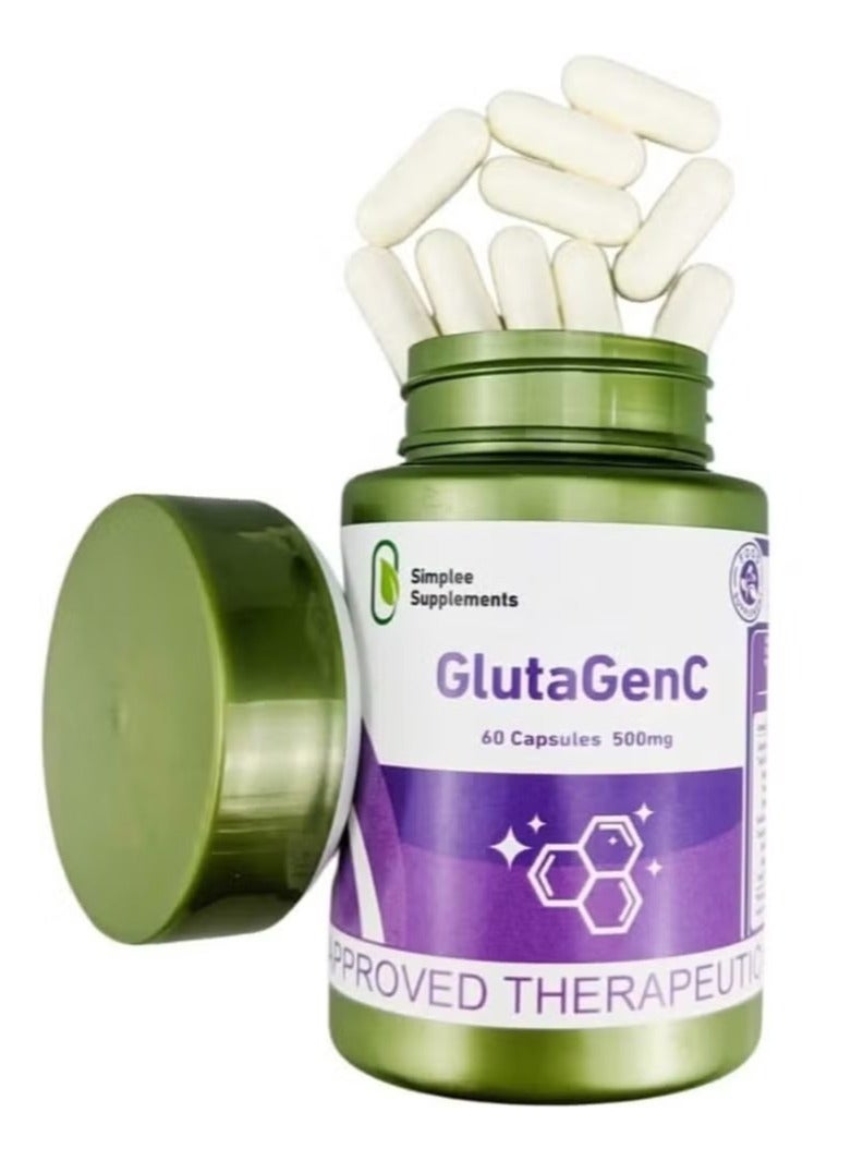 Simplee Supplements GlutaGenC – 60 Capsules 500mg | Glutathione with Vitamin C for Healthy Skin & Strong Immunity - Image 1