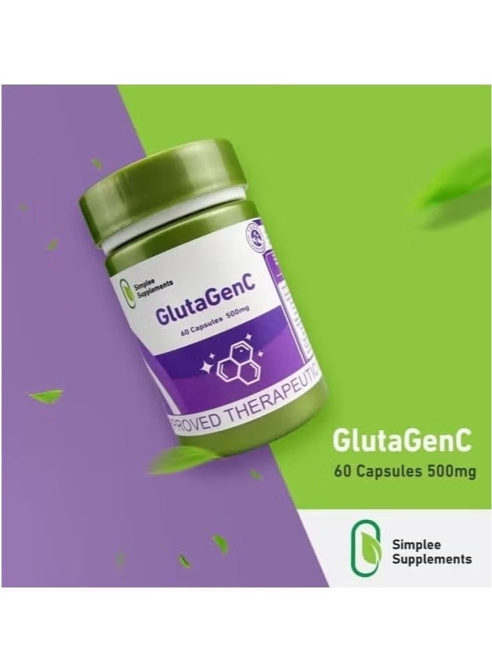 Simplee Supplements GlutaGenC – 60 Capsules 500mg | Glutathione with Vitamin C for Healthy Skin & Strong Immunity - Image 2