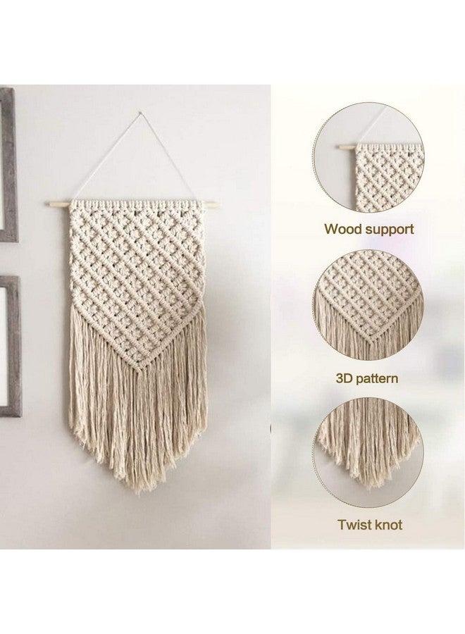 ecofynd Cotton Boho Bohemian Nordic Woven Wall Hanging Tapestry Hippie Beautiful Geometric Art (W006, Beige, Medium, Abstract) - Image 2