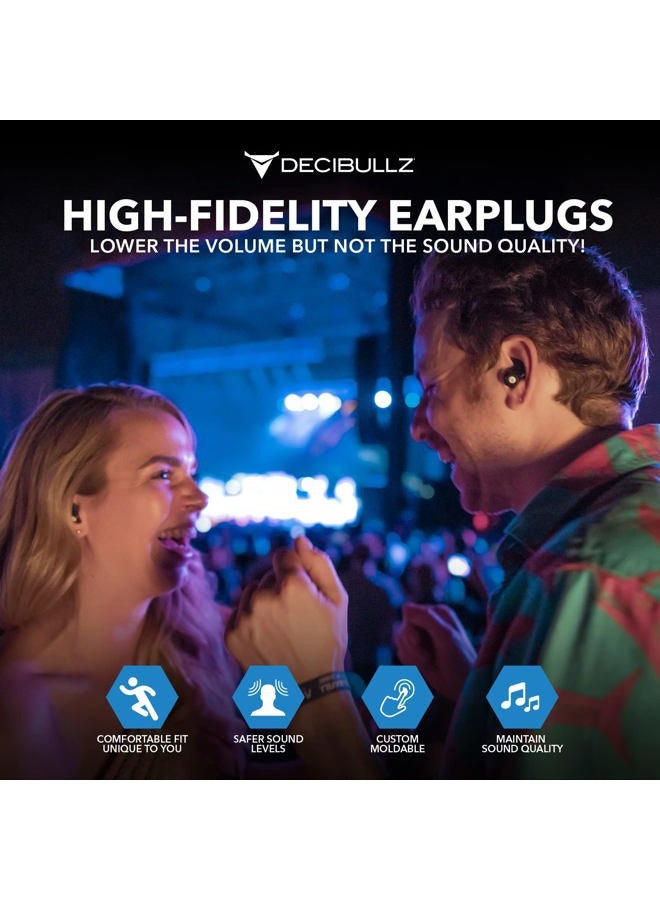 Decibullz – Custom Moulded High-Fidelity (Hi-Fi) Earplug Filters for Concerts and Events (Black) - Image 2