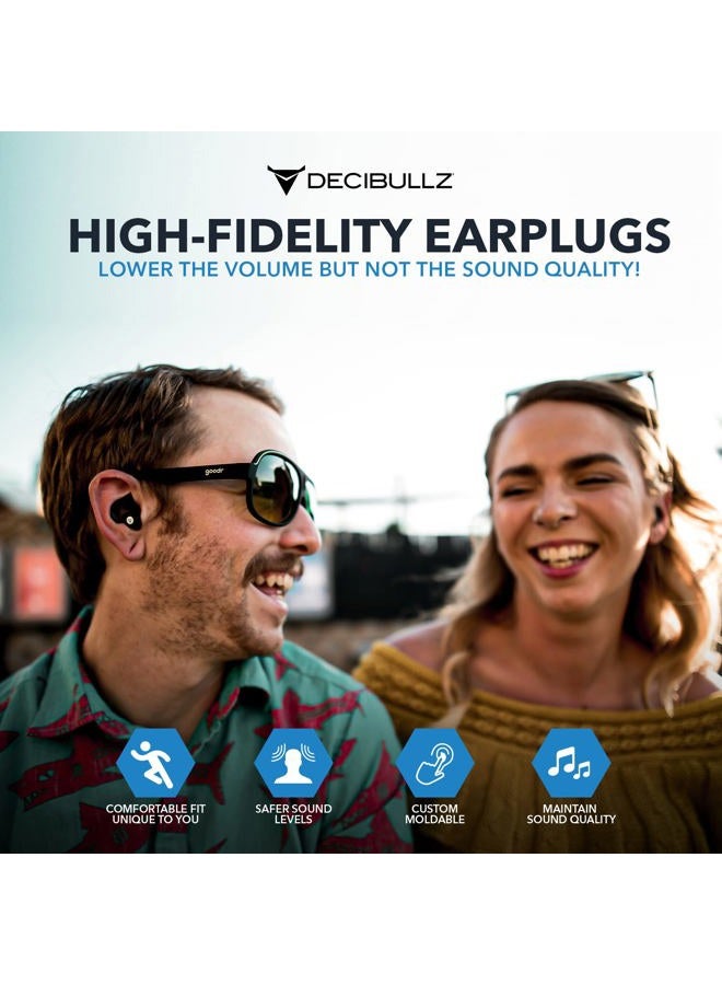 Decibullz – Custom Moulded High-Fidelity (Hi-Fi) Earplug Filters for Concerts and Events (Black) - Image 4