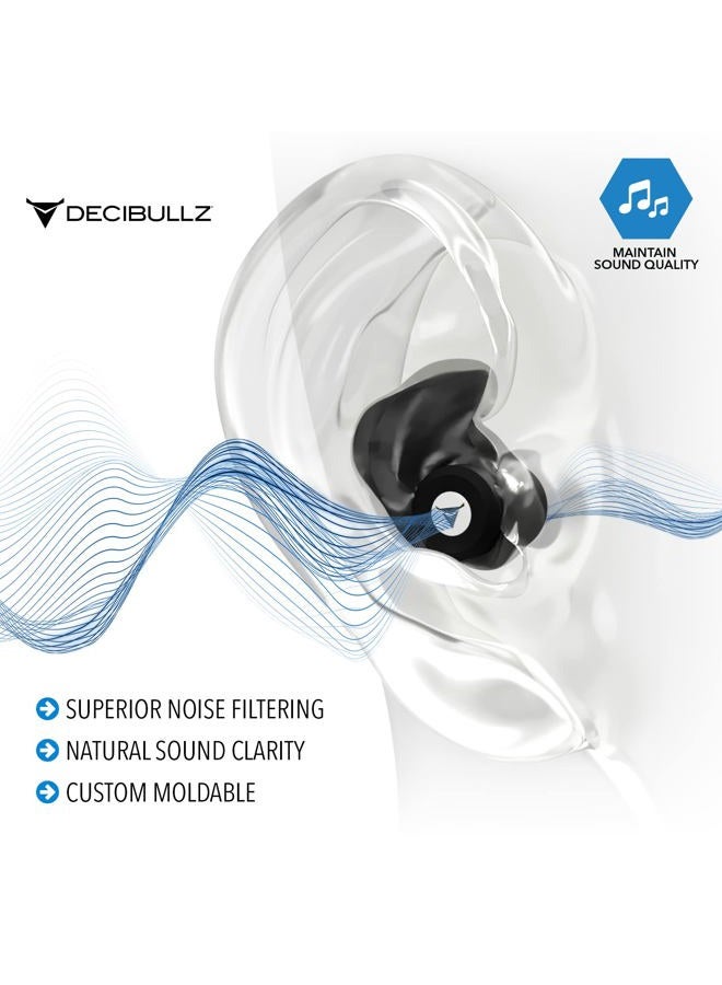 Decibullz – Custom Moulded High-Fidelity (Hi-Fi) Earplug Filters for Concerts and Events (Black) - Image 3