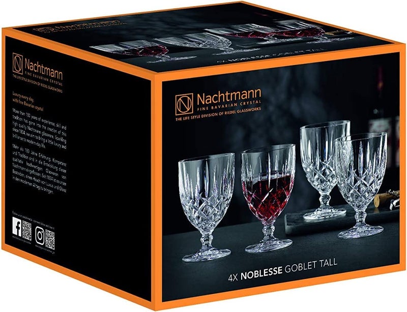 Nachtmann Noblesse Collection Tall Goblet, Set of 4, Made of Crystal Glass, Clear, for Holidays, Parties, Weddings, Water Drinking Glasses, Goblets, Dishwasher Safe, 350 ML (Imported from Germany) - Image 5