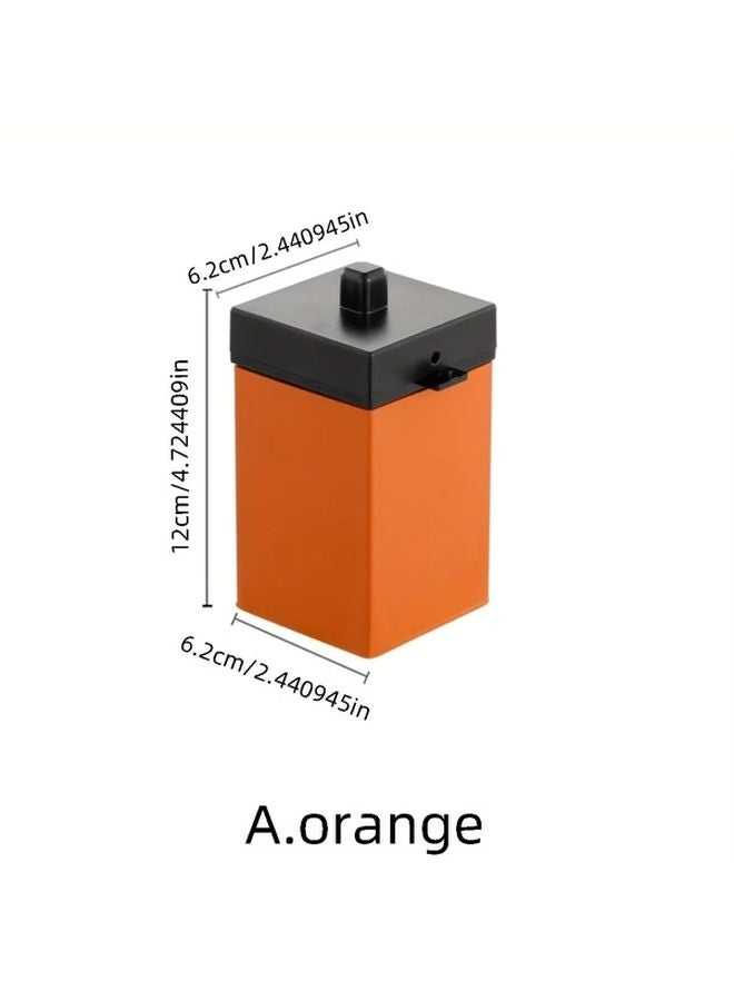 Orange Small Stainless Steel Ashtray Wind Resistant Durable For Living Room Bar Cafe - Image 1