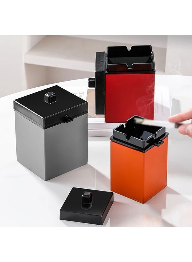 Orange Small Stainless Steel Ashtray Wind Resistant Durable For Living Room Bar Cafe - Image 2