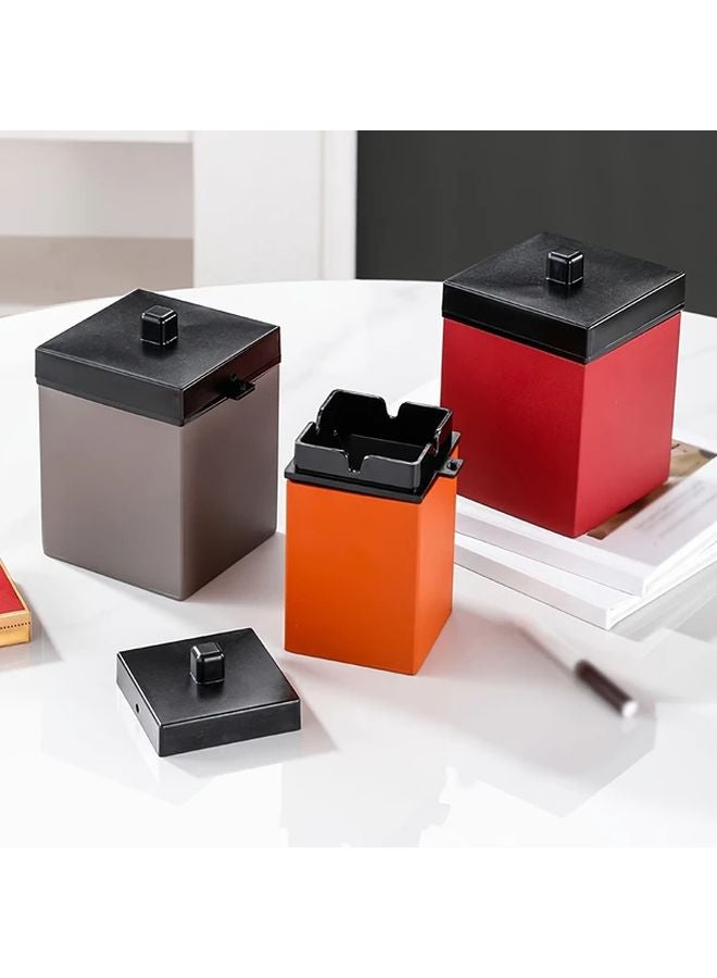 Orange Small Stainless Steel Ashtray Wind Resistant Durable For Living Room Bar Cafe - Image 3