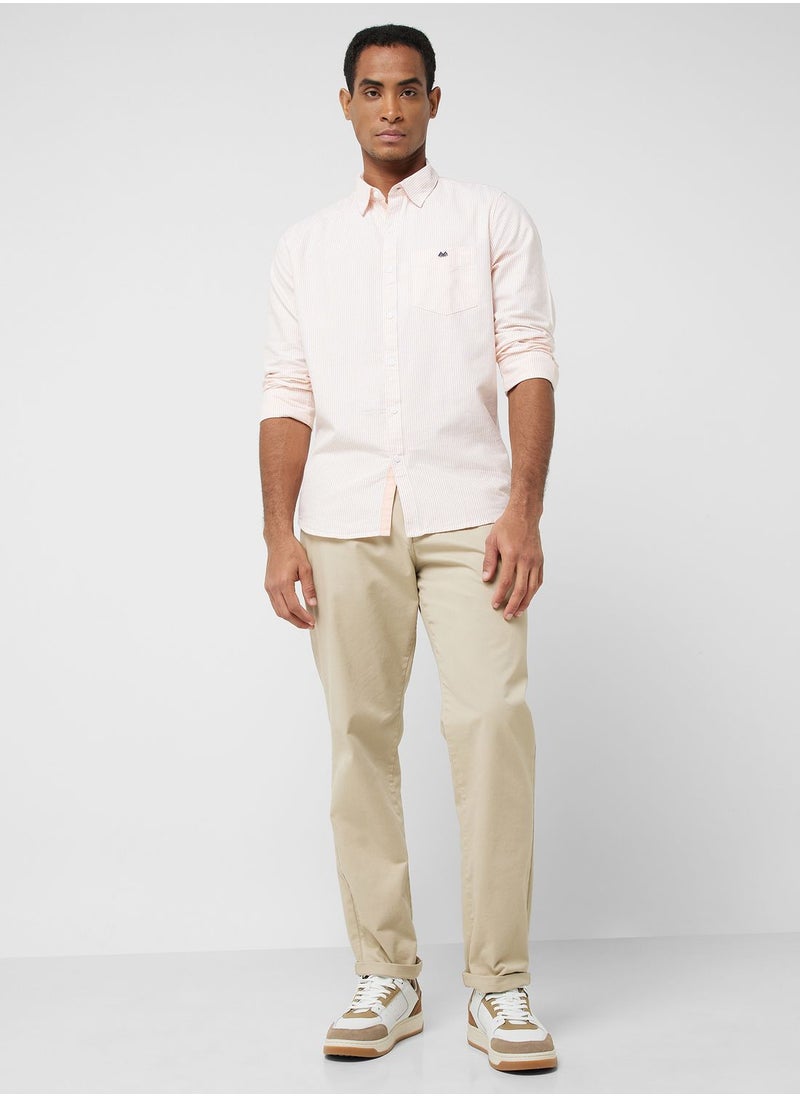 Thomas Scott - Thomas Scott Men Orange Smart Slim Fit Opaque Casual Shirt - Image 1