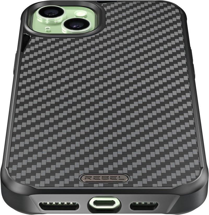 Rebel Case for iPhone 15 Plus [Gen-5 Aramid Fiber] Strong MagSafe Compatible, Grippy Sides, Shockproof Corners, CNC Metal Buttons, Upgraded Protective Design, 6.7 Inch Phone 2023 (Black) - Image 4