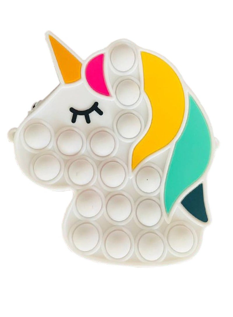 محفظة بوب إت على شكل وحيد القرن لطيفة مضادة للتوتر للبالغين والأطفال في العطلات من السيليكون هدية حقيبة ألعاب كروس للأطفال - Image 2