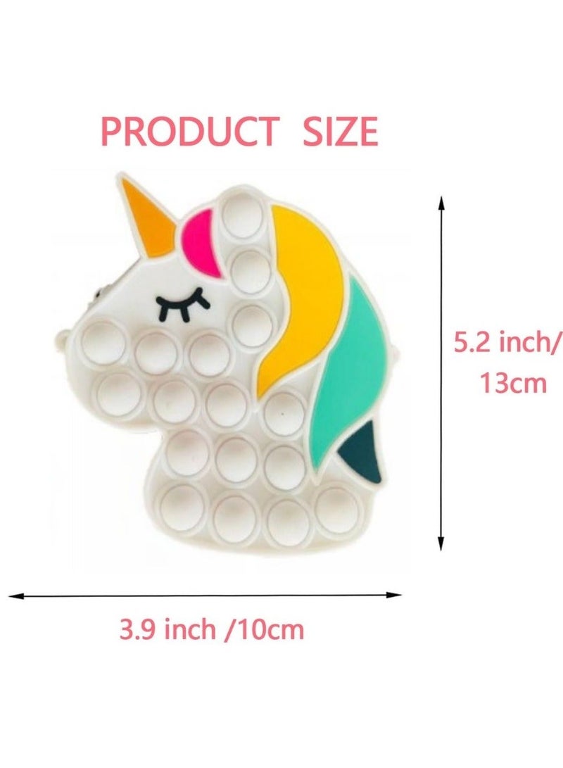 محفظة بوب إت على شكل وحيد القرن لطيفة مضادة للتوتر للبالغين والأطفال في العطلات من السيليكون هدية حقيبة ألعاب كروس للأطفال - Image 3