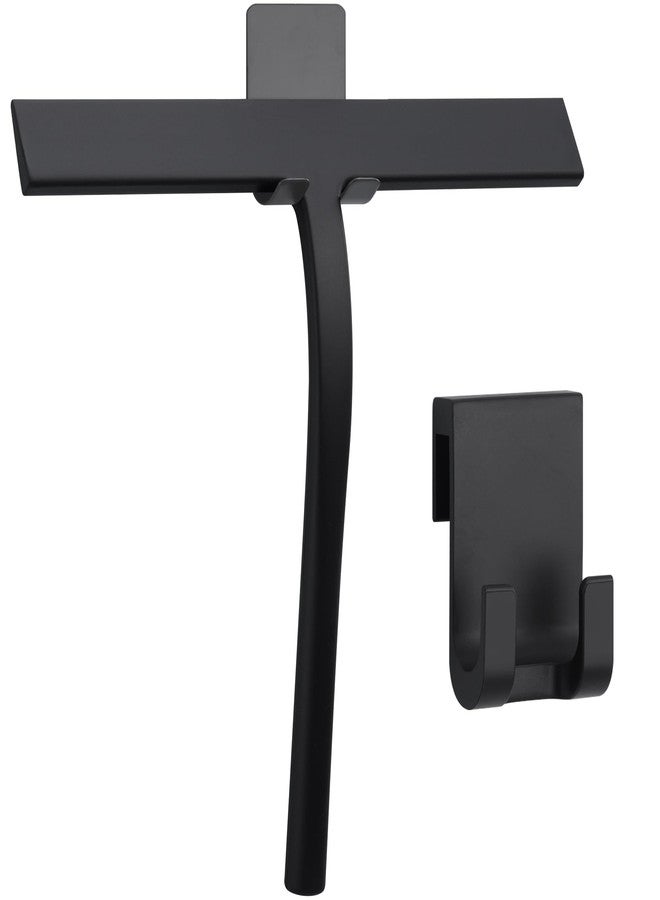 Kincmax All-Purpose Shower Squeegee - Stainless Steel Silicone Bath Squeegee for Glass Doors - Window and Door Squeegee With Hook - Bathroom Kitchen - Medium Black - Image 1