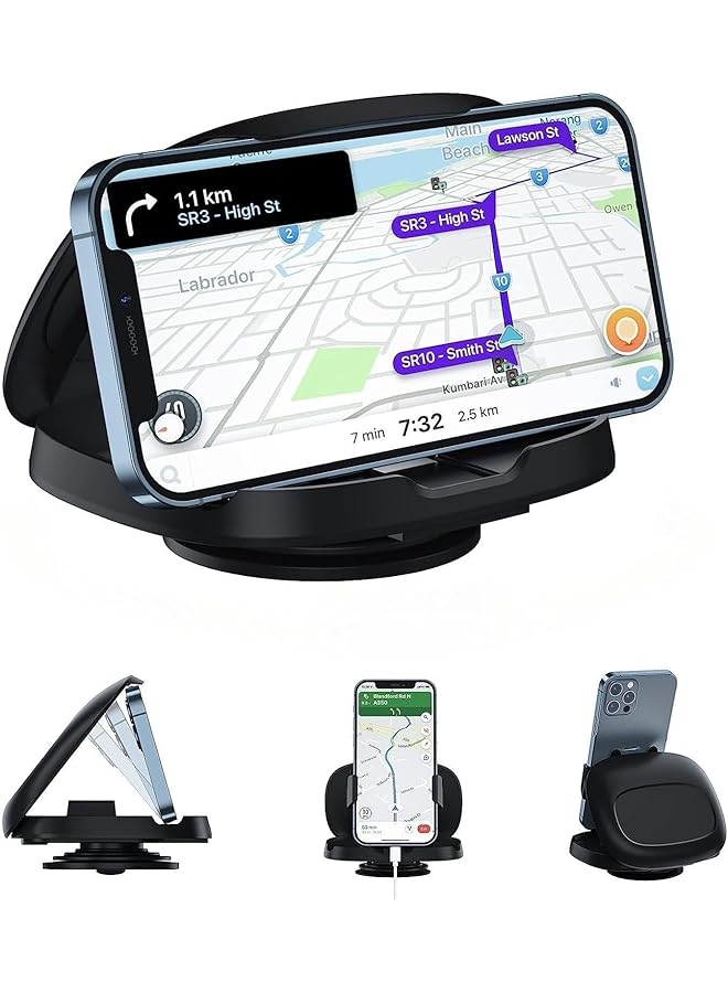 KASTWAVE Cell Phone Holder For Car, 360° Rotatable, Compatible With Iphone Samsung Android Smartphones, Dashboard Mount - Image 1