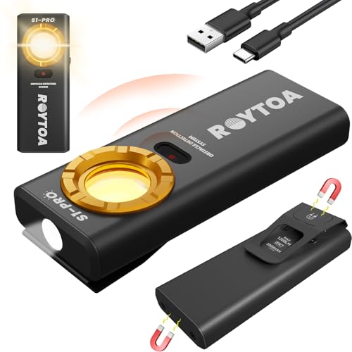 ROYTOA Pocket Flashlight Rechargeable Work Light EDC Slim Flat Flashlight 1200 Lumens with Magnetic Base&Back, Proximity Sensor, Clip for Pocket, IPX7, Dual Light Source, USB-C Port - Image 1