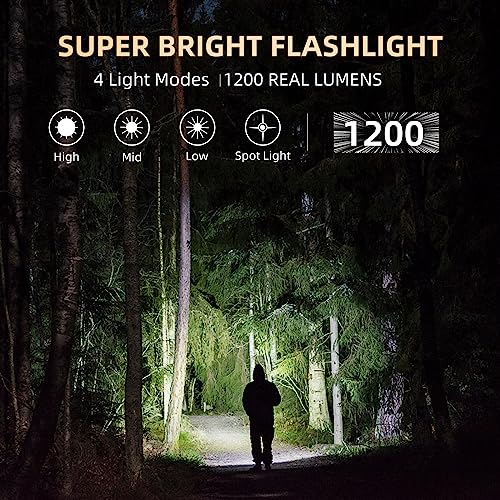 ROYTOA Pocket Flashlight Rechargeable Work Light EDC Slim Flat Flashlight 1200 Lumens with Magnetic Base&Back, Proximity Sensor, Clip for Pocket, IPX7, Dual Light Source, USB-C Port - Image 2