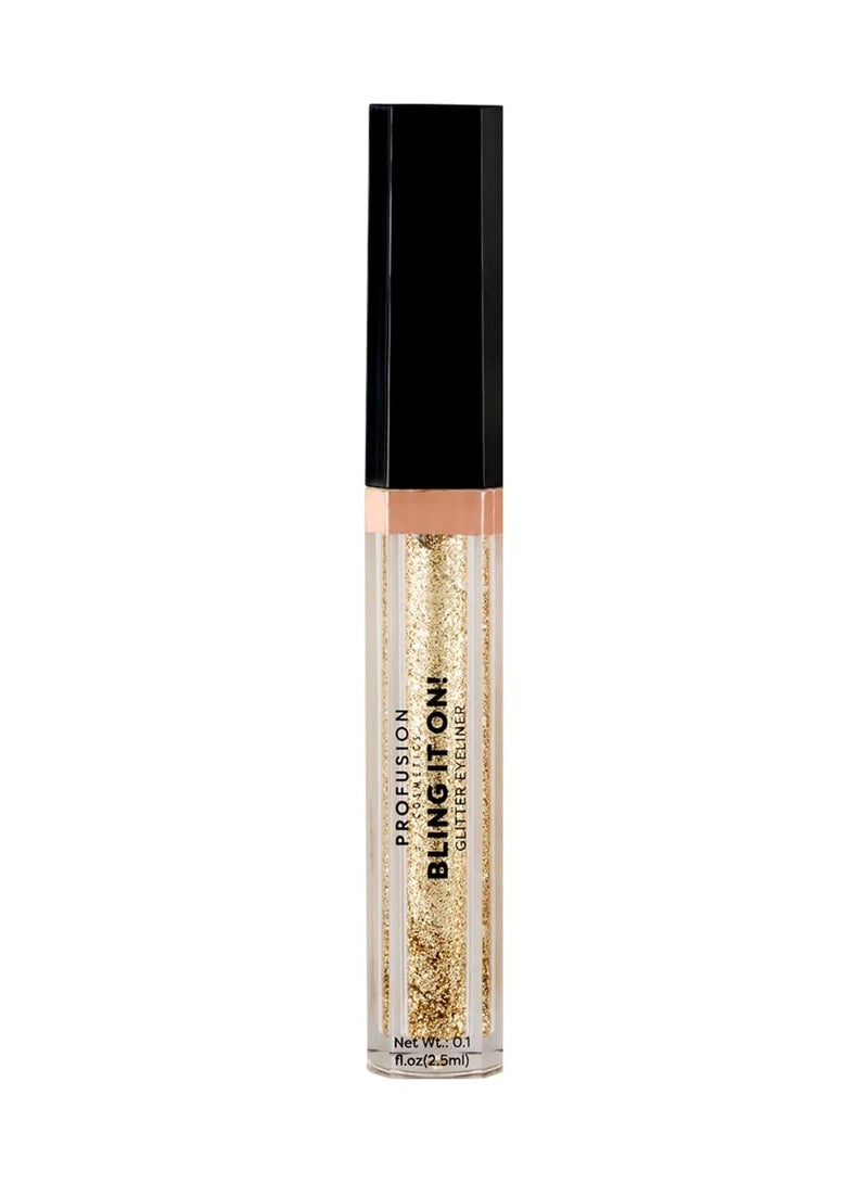 Profusion Cosmetics Bling It On Liquid Glitter Eyeliner for Stunning Eye Look Raise Your Eye Makeup Routine with Premium Beauty Tool Gold Rush - Image 2
