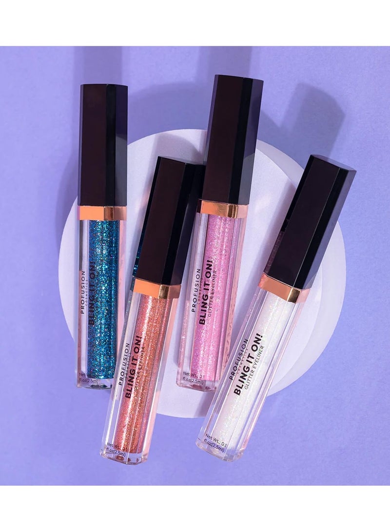 Profusion Cosmetics Bling It On Liquid Glitter Eyeliner for Stunning Eye Look Raise Your Eye Makeup Routine with Premium Beauty Tool Gold Rush - Image 3