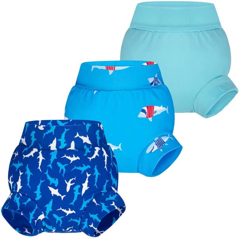 BIG ELEPHANT Baby Swim Diapers 3pcs Reusable Adjustable Washable Waterproof Swimming Diaper for Boys and Girls 1224 Months