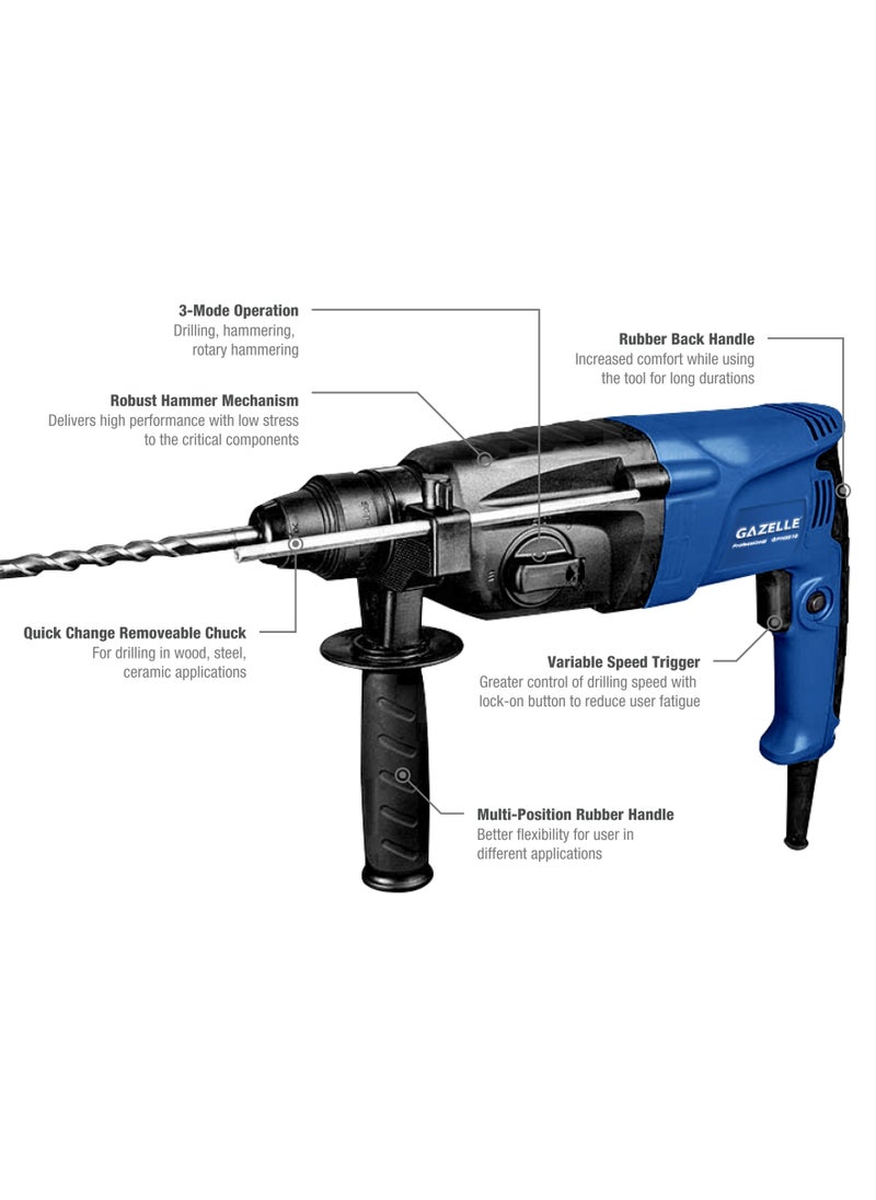 Gazelle GH2210 26mm SDS-Plus Rotary Hammer, 3kg, 800W, 3-Modes 1 year warranty - pzsku/Z95D70F1591106F7DE620Z/45/_/1722234721/8644d3cd-b110-472f-a118-ab50fb3fbf7b