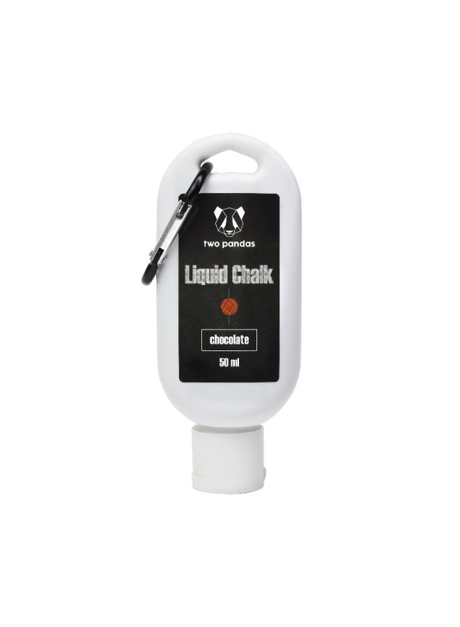 Two Pandas Liquid Chalk (Chocolate Scented) – Liquid Magnesium Carbonate for CrossFit, Hyrox, Rock Climbing, Bouldering, Gym, Callisthenics, Gymnastics & Weightlifting with carabiner - Image 1