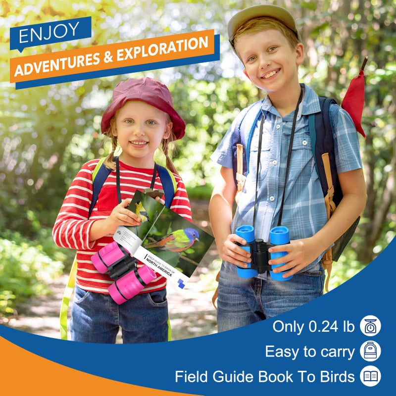 LET'S GO! Toys for 3-7 Year Old Boys: LET'S GO! Binoculars for Kids with Bird Watching Manual Christmas Birthday Gifts for 4 5 6 7 8 Year Old Boy Girls Outdoor Toy for Kid Ages 5-7 Toddler Camping Telescope - Image 2