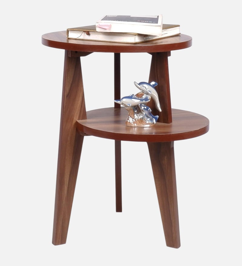 Raytrees Engineered Wood End Table for Living Room | Drawing Room | Wooden Peg Table | Corner Sofa Side Table with Magazine & Newspaper Storage | Walnut | Modern-P | RT-A - Image 3
