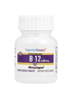 Superior Source Superior Source, Activated Methylcobalamin B-12, B-6 & Methylfolate (P-5-P), 5,000 mcg, 60 MicroLingual® Instant Dissolve Tablets  - Image 3