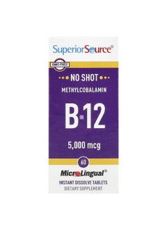 Superior Source Superior Source, Activated Methylcobalamin B-12, B-6 & Methylfolate (P-5-P), 5,000 mcg, 60 MicroLingual® Instant Dissolve Tablets  - Image 1