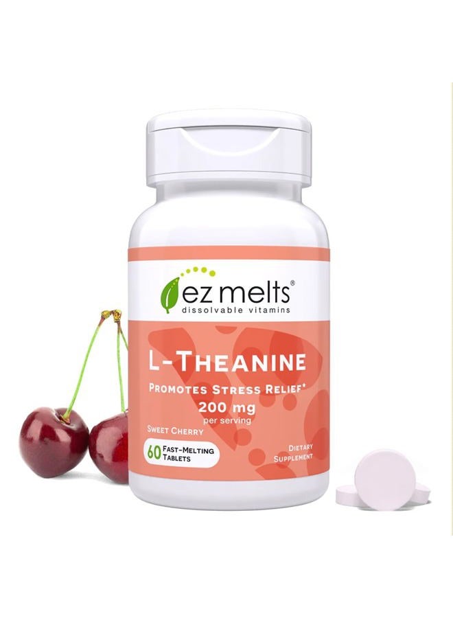 EZ Melts L-ثيانين، 200 ملغ، أقراص ذائبة سريعة من EZ Melts - Image 1
