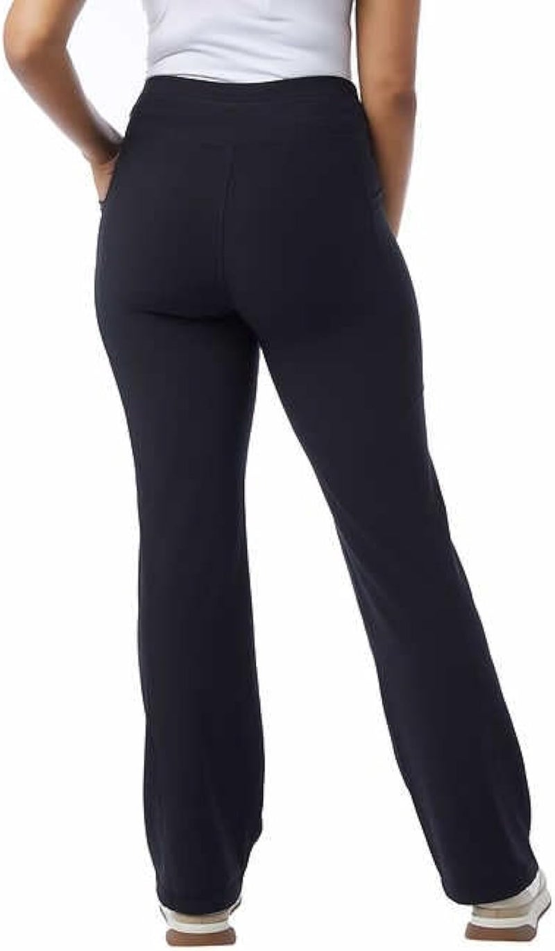 32 Degrees Wide Leg Pants Woman - Ribbed Semi-Flare Pant - Yoga Pants for Women (Black, M), Medium - Image 3