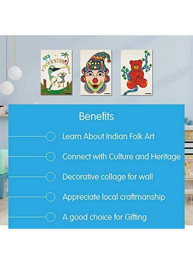 WONDRBOX Art and Craft Activity for Kids. (Indian Folk Art (Set of 3)), Canvas, Multicolor - Image 4