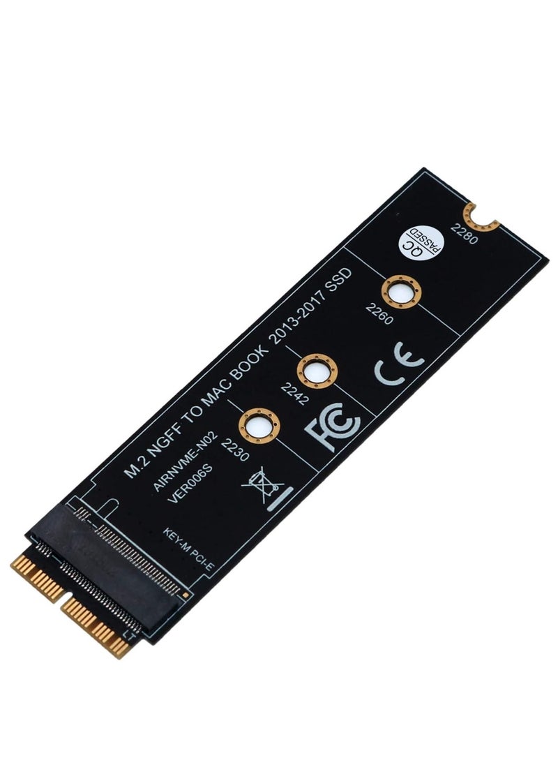 ماركة غير محددة كارت محول ذاكرة مستديمة لهارد M.2 SSD لترقية ماك بوك اير (2013-2017)، أسود  - Image 1