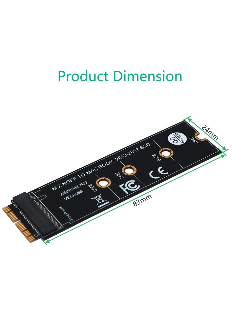 ماركة غير محددة كارت محول ذاكرة مستديمة لهارد M.2 SSD لترقية ماك بوك اير (2013-2017)، أسود  - Image 5