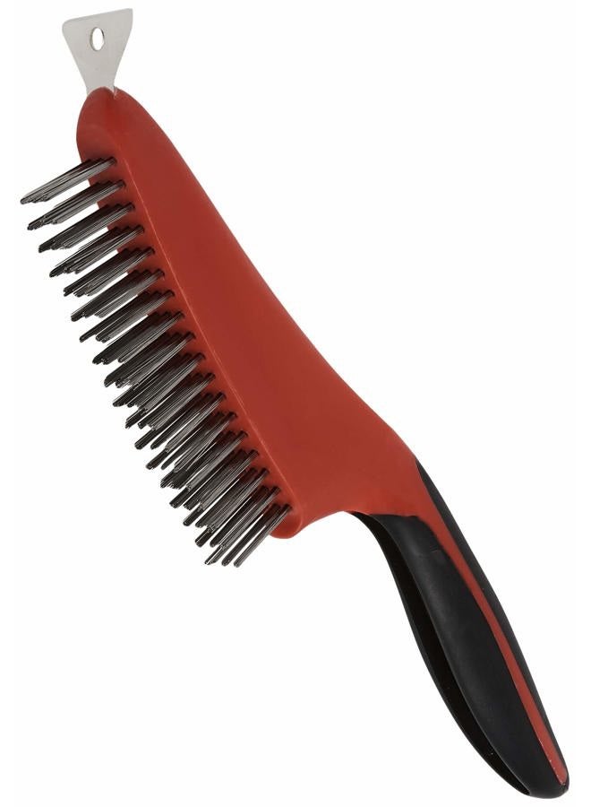 Red Devil 4164 13-Inch Soft Grip Stainless Steel Wire Brush with Scraper - Image 1