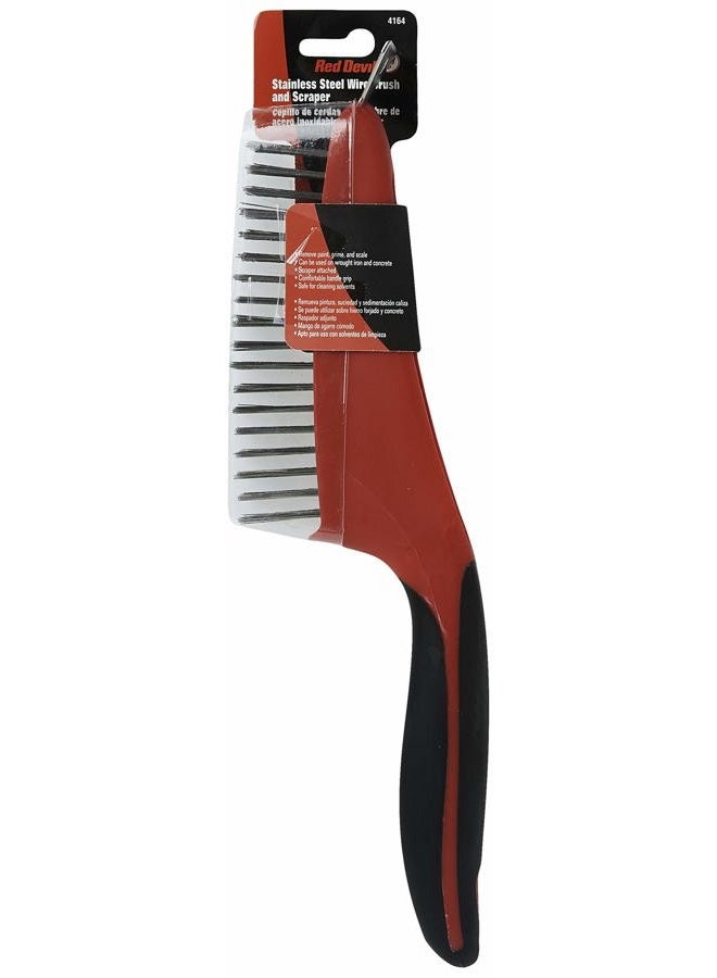 Red Devil 4164 13-Inch Soft Grip Stainless Steel Wire Brush with Scraper - Image 5