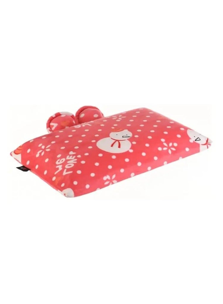ماكس كمفورت مخدة طبية للأطفال حديثى الولادة والرضع - وسادة مريحة للطفل مع غطاء خارجى قطيفة قابل للغسيل وألوان مبهجة , وردي مزخرف - Image 1