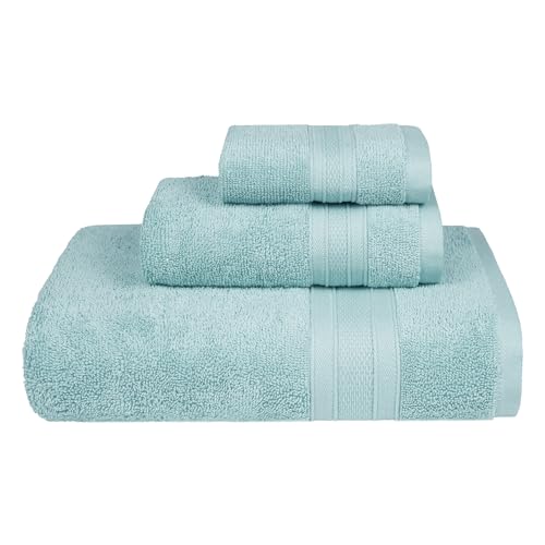 Trident Soft Comfort Air Rich Towels for Bath, 100% Cotton Towel, Super Soft, Highly Absorbent, 3 Pieces Towel Set, 500 GSM - Nile Blue - Image 1