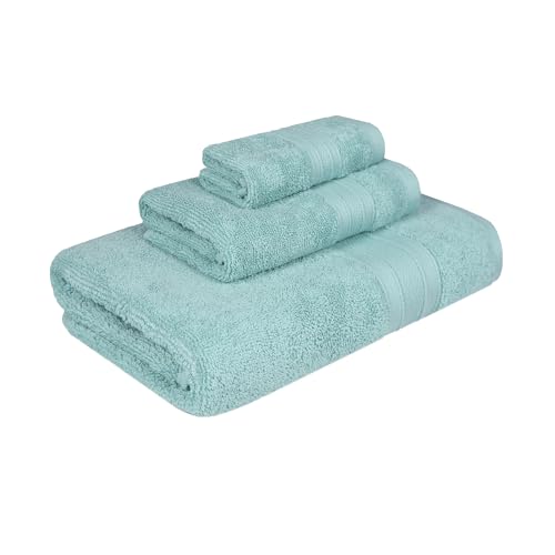Trident Soft Comfort Air Rich Towels for Bath, 100% Cotton Towel, Super Soft, Highly Absorbent, 3 Pieces Towel Set, 500 GSM - Nile Blue - Image 2