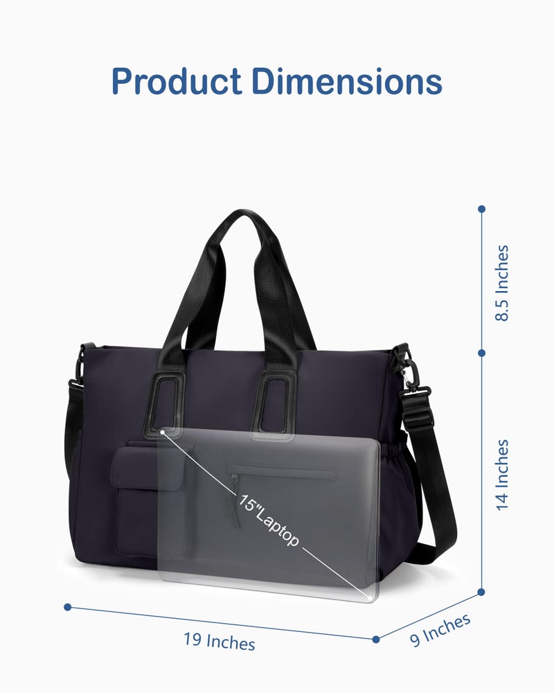 NPBAG Travel Duffel Bag for Men & Women, Waterproof Overnight Weekender Gym Tote Carry On Luggage with Wet Pocket (Black) - Image 2