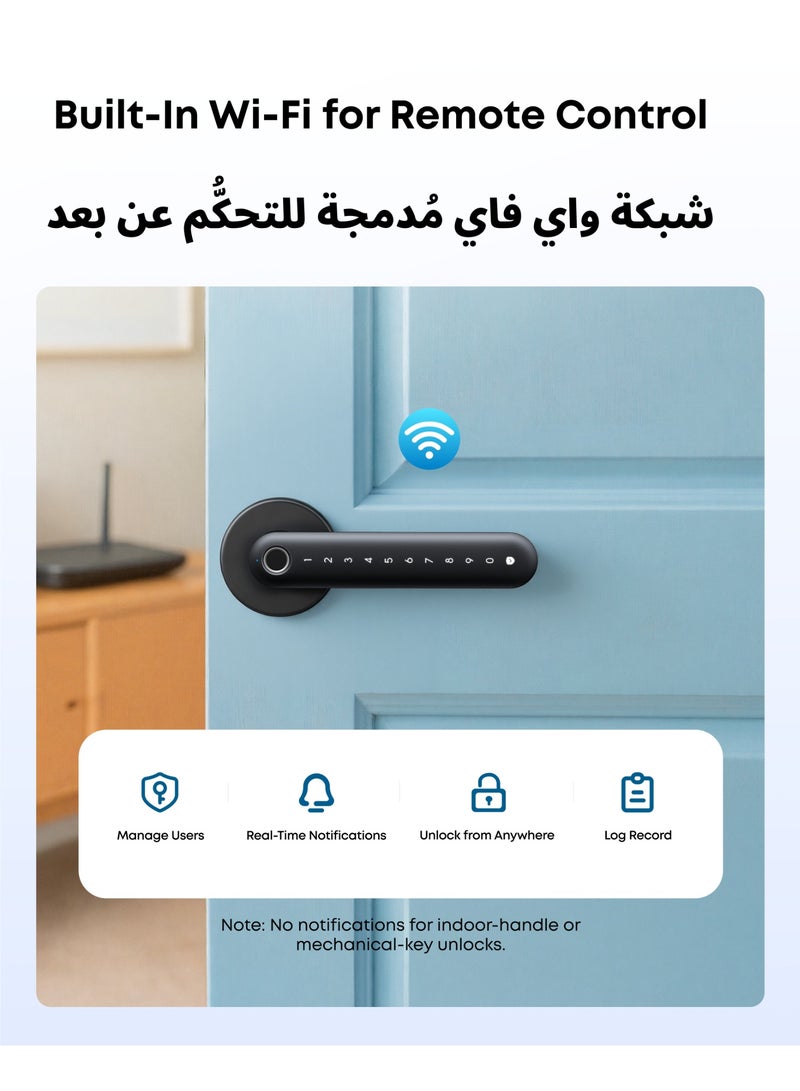 eufy Smart Lock FamiLock C32, Fingerprint Keyless Entry Door Lock with Handle for Interior Doors, Built-in Wi-Fi (2.4 GHz Only), App Control, Self-Learning AI, Auto Lock, 4 AA Batteries, Alexa/Google - Image 5