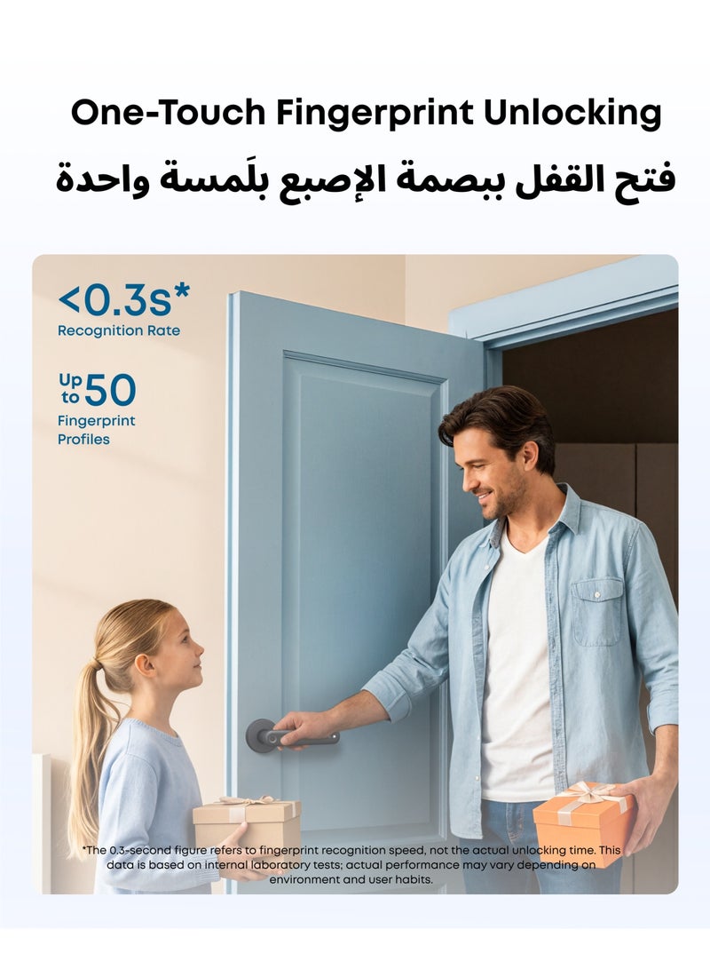 eufy Smart Lock FamiLock C32, Fingerprint Keyless Entry Door Lock with Handle for Interior Doors, Built-in Wi-Fi (2.4 GHz Only), App Control, Self-Learning AI, Auto Lock, 4 AA Batteries, Alexa/Google - Image 3