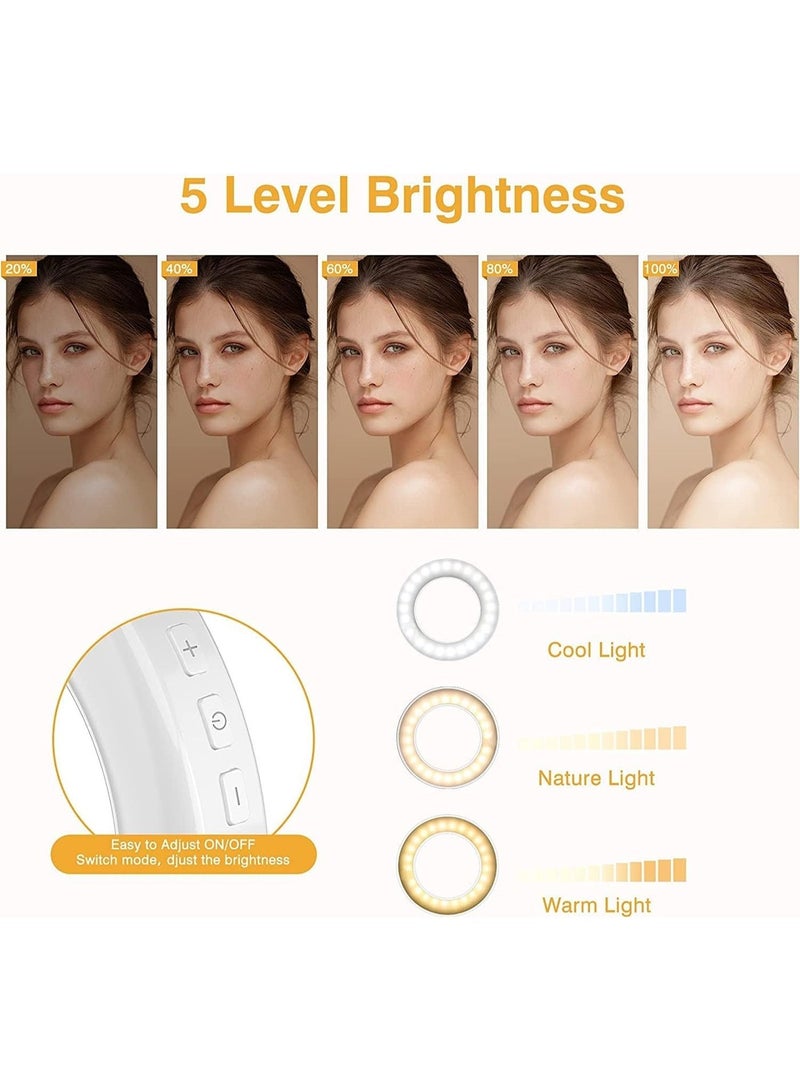 Kingone Clip on Ring Light, Rechargeable 60 LED Selfie Ring Light for Phone, Laptop, Tablet (3 Models, 5 Level Brightness) - Image 4