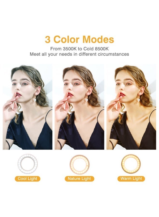 Kingone Clip on Ring Light, Rechargeable 60 LED Selfie Ring Light for Phone, Laptop, Tablet (3 Models, 5 Level Brightness) - Image 3