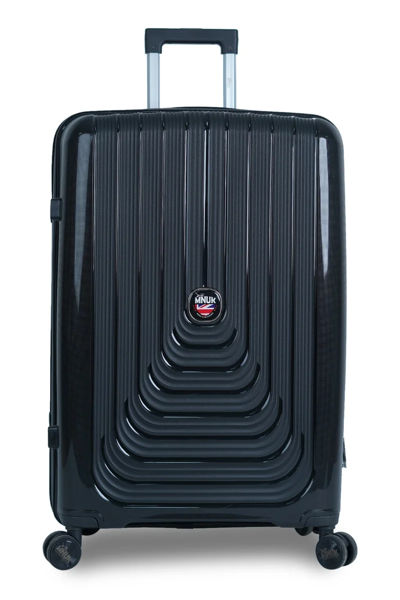 MNUK Viajero Stra Ordinario Set of 2 Luggage|Polypropylene (PP) Hardside Luggage Trolley|Double 360° 4 Wheeler| Cabin-20 Inch, Large-28 Inch|Black